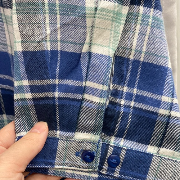 Classic Blue and White Plaid Shirt - Picture 3 of 3